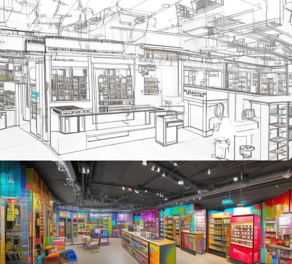 广告店装修设计图纸，从规划到交付的视觉之旅